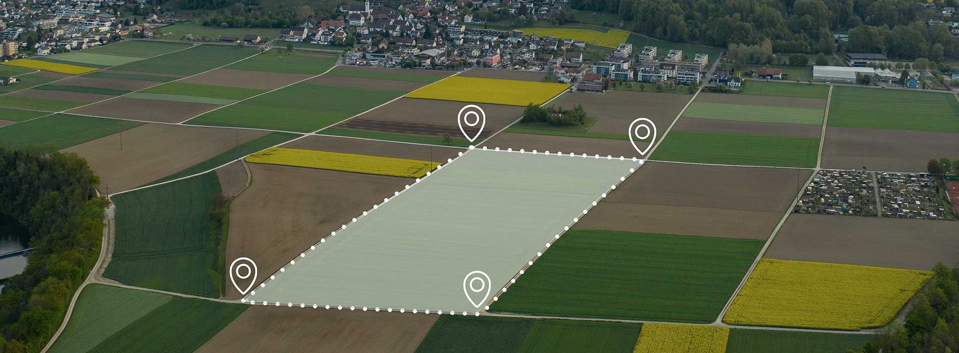 Marked parcel of land graphic